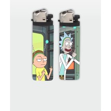 Empressco 2'li Rick And Morty Orta Parmak Full Kaplamalı Gazlı Çakmak 1 Adet