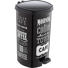 Empressco Ayak Pedallı Morning Cafe Siyah Çöp Kovası 20 Litre Büyükboy Çıkabilen Iç Kova Ø33 H:40 Geniş Hazne