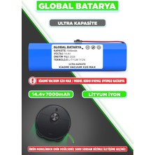 Global Batarya Xaiomi Robot Vacuum X20 Max Uyumlu Robot Süpürge Bataryası 14.4V 7000MAH Li-Ion Pil (Ultra Kapasite)
