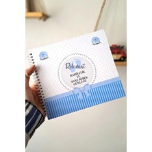 Empressco Hamilelik ve Anne Bebek Günlüğü & Hamile Anı Defteri & Bebek Anı Defteri Mavi Sticker Hediyeli