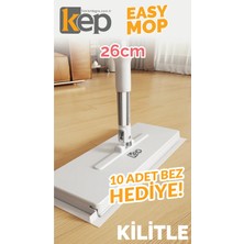 Empressco Easy Mop 26 cm - Otomatik Bez Yakalayan Mop - Yersil 40CM ve 10 Adet Bez Hediyeli