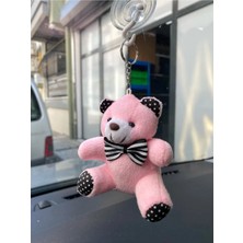 Empressco Papyonlu Pembe Ayıcık Oto Dikiz Aynası Süsü | Ayna Süsü Araba Süsü Torpido Süsü Oto Aksesuar
