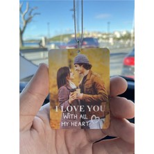 Empressco Beyaz Pleksi Kişiye Özel I Love You Yazılı Araba Hediyesi Araba Süsü Dikiz Aynası Süsü