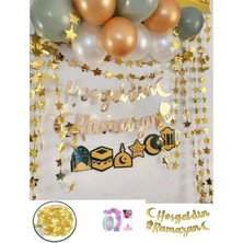 Empressco Hoşgeldin Ramazan Süsleme Seti LED Işılı Perdeli Set 13 Balonlu Işıklı Ramazan Süsleme Seti-