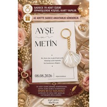 Emtory Gift 10 Adet Nişan Hediyelik - Söz Hediyelik - Nikah Hediyelik - Mevlit Hediyelik - Istiridye Anahtarlık