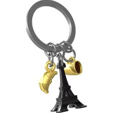 Metalmorphose Eyfel Kulesi Kahve ve Kruvasan Anahtarlık MTM197-01 - Gold