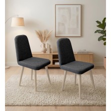 Uvi Collection Vina Mini 2'li Sandalye Sedef Krem Antrasit