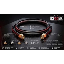 Ustek RFID U-Coax–-58 Düşük Kayıplı Rf/rfıd Anten Kablosu – Sma Male / Sma Male (Sm–sm), 4 Metre