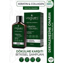 Vagues Keratin Collagen Ekstra Onarım Dökülme Karşıtı Hızlı Uzama Etkili Bitkisel Şampuan