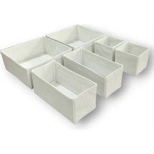 Empressco 6'lı Beyaz Çekmece Içi Düzenleyici Organizer Set - Çok Amaçlı Dolap Içi Kutu Seti