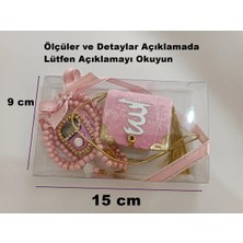 Empressco Islami Hediye Seti 3 Lü Set Pembe Renk Mini Kuranı Kerim + Taşlı Zikirmatik + 99 Lu Tesbih