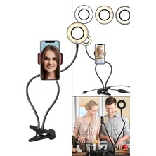 Empressco LED Ring Light Youtuber Light Stüdyo Işığı Akrobat Selfie LED Masa Lambası 3 Renk Işıklı 2in1