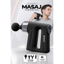 Titreşimli Masaj Tabancası - 5 Hız Kademeli 4 Başlıklı Tüm Vücut Sporcu Kas Rahatlamatma Masaj Cihazı