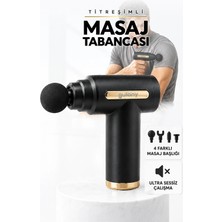 4 Başlıklı Masaj Tabancası - Titreşimli Kas Baş Boyun Sırt Rahatlatıcı Şarjlı Sporcu Egzersiz Masaj Aleti