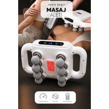 8 Başlı Rahatlatıcı Masaj Aleti - Isıtmalı Dijital Ekranlı Taşınabilir Boyun Omuz Sırt Masaj Cihazı