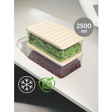 Empressco 2'li Set Derin 2500 ml Buzdolabı Düzenleyici Buzluk ve Mikrodalga Saklama Kabı 2X2500