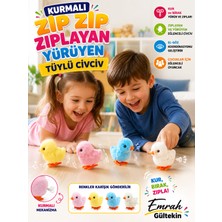 Emrah Gültekin Kurmalı Zıp Zıp Zıplayan Yürüyen Tüylü Civciv Eğlenceli Çocuk Oyuncağı 1 Adet