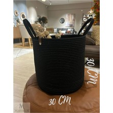 Empressco Çok Amaçlı, 30X30 cm Büyük Boy, Yanları Saplı, Sepet, Jüt, Hasır, Dokuma Sepet, Düzenleyici