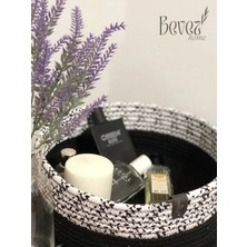 Empressco Jüt Hasır Sepet ,el Dokuma, Çok Amaçlı Sepet, Banyo ve Mutfak Organizeri Siyah Çift Renk 30X10