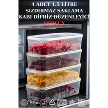 Empressco 1,5 Litre 4 Adet Hava Almaz Saklama Kabı Difriz Düzenleyici Buzdolabı Düzenleyici - %100 Sızdırmaz