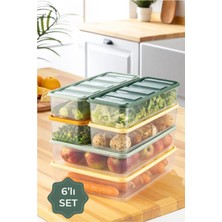 Empressco Plastik 6lı B Buzdolabı Düzenleyici 2x (3,5 Litre) 4x(1,65 Litre) 6 Parça Çok Ren