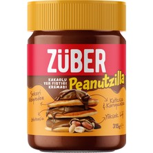 Züber Peanutzilla Kakaolu Yer Fıstığı Kreması 315 gr Glutensiz Katkısız Lezzet ile Yüksek Lifli
