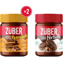 Züber Peanutzilla Kakaolu Yer Fıstığı Kreması 315g x2 + Nutzilla Kakaolu Fındık Kreması 315g x1