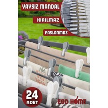 Empressco 24 Adet Yaysız Mandal Modern Iz Yapmaz Kırılmaz Yaysız Çamaşır Ipi Mandalı Süper Güçlü Iz Yapmaz