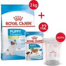 Royal Canin Xsmall Puppy -Yavru Kuru Köpek Maması 3kg +Yaş Mama 12*85 + Ölçü
