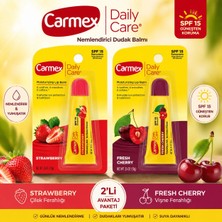 Carmex Daily Care Spf 15 Nemlendirici Dudak Balmı 2’li Set – Çilek & Vişne Ferahlığı
