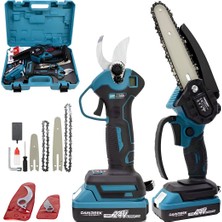 Prohummer Dw BT0181 Profesyonel Akülü Kömürsüz 2li Bahçe Seti - 24V 3AH 15CM Budama Testeresi ve Budama Makası Çift Akü Yedek Aksesuar