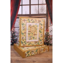 NURCANIM 10x15cm 500 Adet Fotoğraf Alma Kapasiteli Çiçek Desenli Kutulu - Dikey ve Yatay Fotoğraf Alma Özelliğine Sahip Deluxe Fotoğraf Albümü Sarı