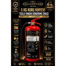 Vallentina 6 kg Kuru Kimyevi Tozlu Yangın Söndürme Cihazı Tse-Hyb Belgeli Yüksek Performanslı