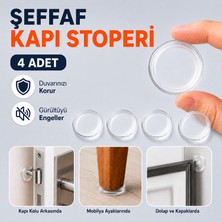 Nzb Kendinden Yapışkanlı Kapı Stoperi 4'lü Şeffaf Duvar Koruyucu Darbe Emici Gürültü Engelleyici