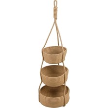 Empressco 3'lü Jüt Saplı Hasır Duvar Sepeti 80 cm (25 Cm+20 Cm+15 Cm), Duvar Saksısı, Duvar Düzenleyicisi