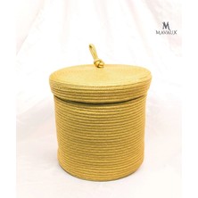 Empressco Çok Amaçlı,kapaklı 30CM-30CM Büyük Boy, Sepet, Jüt, Hasır, Dokuma Sepet, Düzenleyici