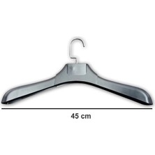 Empressco 12 Adet Siyah Plastik, Elbise, Ceket Askısı 45 cm 1.sınıf Kalite, Lüx