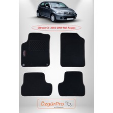 Rizline Citroen C3  2002-2009 Klipsli Halı Paspas Siyah Topuk Destekli