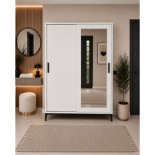 Afilli MDF Liva Aynalı Sürgülü Portmanto 178 cm Klasik Tasarım Derinlik 40 cm