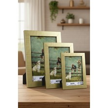 Asya Çerçeve Dekoratif Tokyo 3'lü Set (10X15, 13X18, 15X21) Plastik Gold Fotoğraf Çerçevesi
