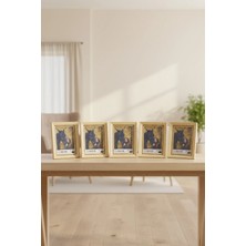 Asya Çerçeve Ultra Lüks 5'li Set Ahşap Desenli 15X21 Ayaklı Plastik Fotoğraf Çerçevesi