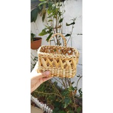 Empressco Mutfak Banyo Çok Amaçlı Sepet / Askı Sepet Dekoratif Hasır Sepet / Kaktüs Duvar Sepeti/rattan Sepet