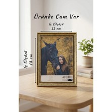 Asya Çerçeve Antik Zarif 13X18 cm Fotoğraf Çerçevesi Camlı Ayaklı Dekoratif Masaüstü & Duvar Tipi Plastik Çerçeve