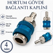 Badem10 (4 Adet) Rulmanlı Jak Bağlantı Erkek Metal Kaplin Hortum Pnömatik Hava Tabancası Bağlantı 1/2 PN25