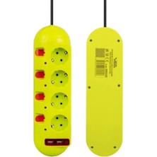 TeknoKapsül Vea VE-E40USB 4'lü 2 Usb'li 1.5 Metre Ayrı Anahtarlı Grup Priz