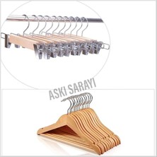 Empressco Ahşap Çocuk ve Bebek Askısı Pantolon ve Elbise Askısı Mandallı 12 +12 Özel Set - Askı Sarayı -