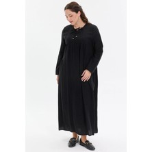 Kado Moda Yakası Bağlamalı Büzgülü Kadın Elbise