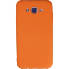 Bucuks Newface Samsung Galaxy J7 Kılıf Nano Içi Kadife Silikon - Turuncu