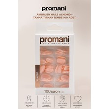 Promani Airbrush Nails Almond - Takma Tırnak Pembe 100 Adet
