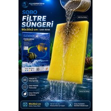 Sobo Akvaryum Filtre Süngeri 90X30X2 cm -  Üstün Temizlik Gücü ve Yüksek Su Geçirgenliği - Sarı Renk